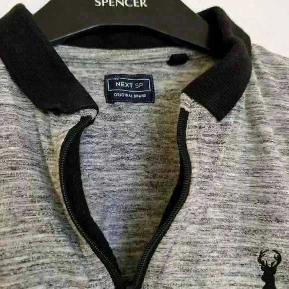 Next kids boys shirt grey with black trim and stag head age 9 - Picture 5 of 7